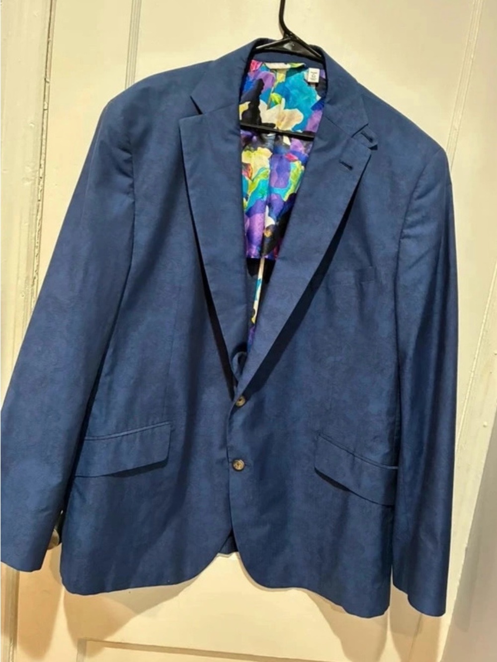 Robert Graham Navy Blue Sport Coat with Colorful Floral Lining